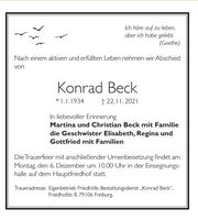 Wir trauern um Konrad Beck
