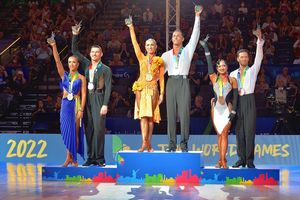 Die Medaillenträger der World Games 2022 - Foto: Thomas Estler World Games-Silber für Balan/Moshenska